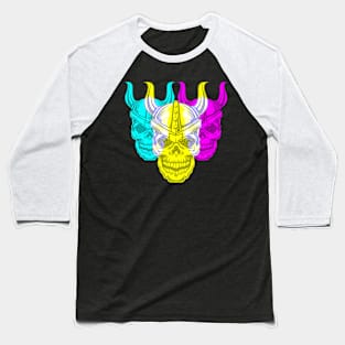 Tri-Portrait Skull - DS19 Baseball T-Shirt